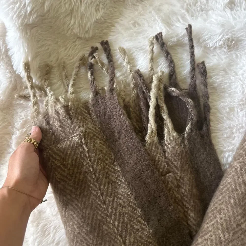 Unbranded Women's Brown and Tan Scarf-wraps